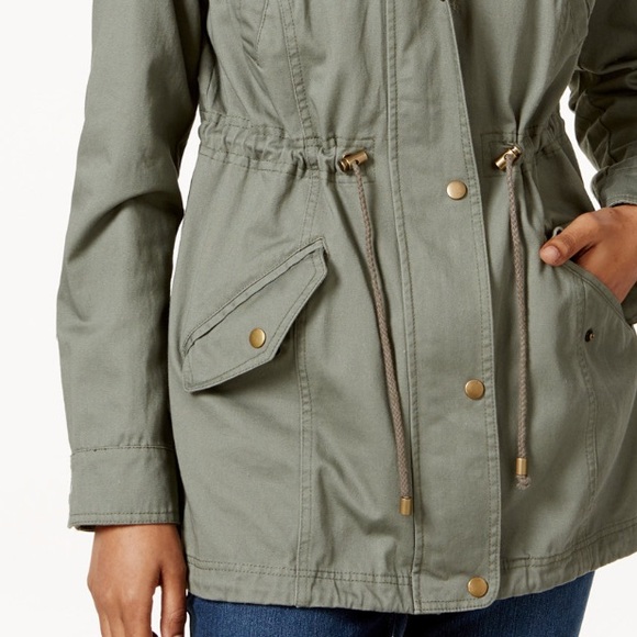 STYLE & CO. COTTON HOODED UTILITY JACKET SAGE size M - Picture 3 of 14